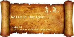 Neifeld Mariann névjegykártya